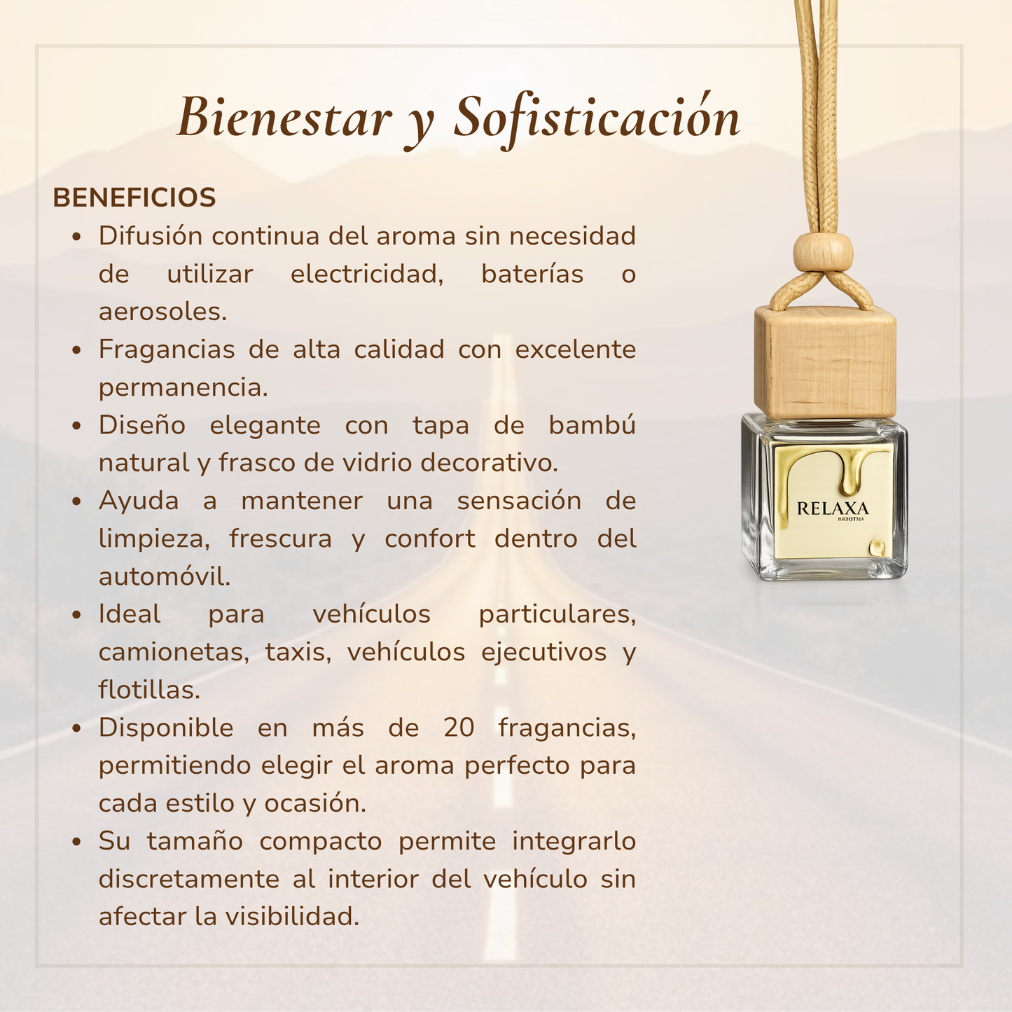 Difusor Colgante de Bambú para Auto